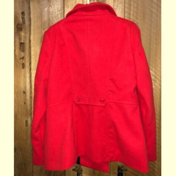 Torrid Coat $109 PLUS 0X 12 Red Peacoat Jacket NEW - Picture 5 of 6